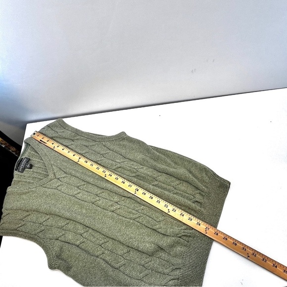 Lyle & Scott Scotland Men’s Large Combed Cotton Green Sweater Vest Grandpa golf - Picture 5 of 7